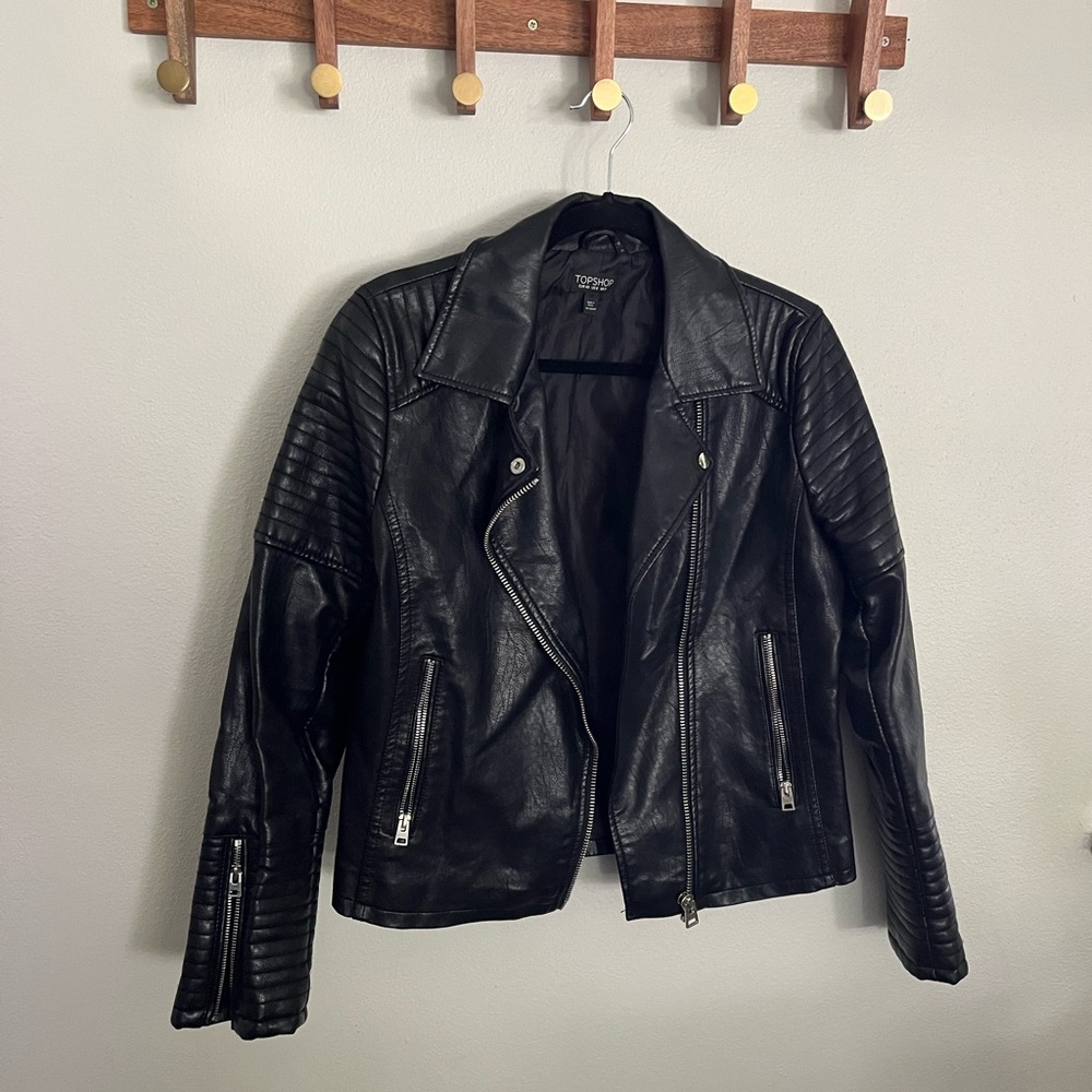 Topshop Black Faux Leather Jacket